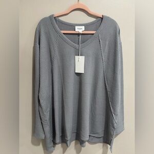 ANDREE BY UNIT Gray Women's Oversized Boutique Long sleeve Shirt